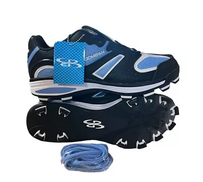 Men's Boombah SVC Black Columbia Blue Molded Baseball Softball Cleats Size 10.5 • $49.99