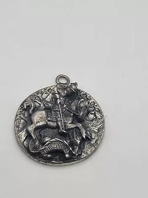 Vintage F & S Fenwick And Sailors Sterling St George And Dragon Medallion Charm • $94