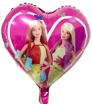 18  Barbie Pink  Foil Balloon Heart Shape  Mylar Birthday Party Gifts Princesses • $3.95