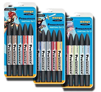 Letraset Promarker Marker Pen Manga Additions Set 123 • £32.99