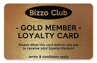 £49.99 • Buy Metal Personalised Loyalty Membership Cards Custom Club Customer Branding