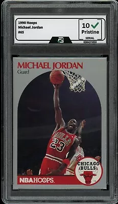 1990 NBA Hoops #65 Michael Jordan GRADED 10 GEM MINT HOF Bulls • $25