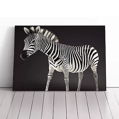 Zebra View Canvas Wall Art Print Framed Picture Home Decor Living Room Bedroom • £24.95