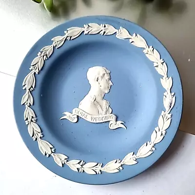 Vintage Estate Wedgwood England Charles Wedding Blue Ceramic Trinket Dish 4.5 D • $9.99