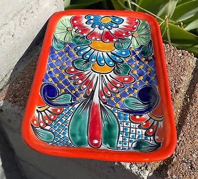 Talavera Mexican Pottery Serving Plate 9-1/2  Excellent Condition Barely Used • $4.99