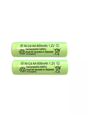 2-PCS AA Rechargeable Batteries NiCd 600mAh 1.2v Garden Solar Lights Ni-Cd V2 • $6.99