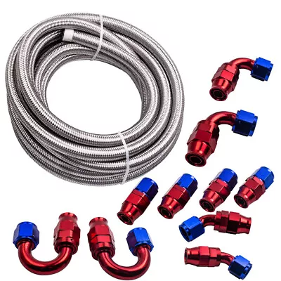 AN10 10AN 6 Meters 20 Feet PTFE E85 Ethanol Oil Line Fuel Hose End Fittings Kit • $123.60