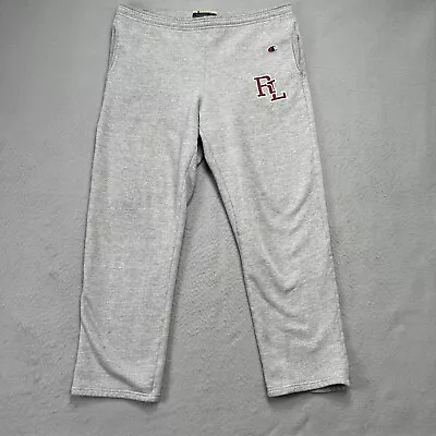 Vintage Champion Reverse Weave Sweatpants Mens XL Gray Distressed Y2K Lounge • $17.94