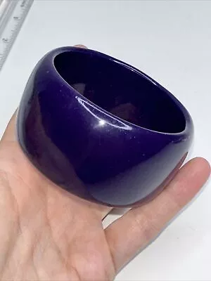 Vintage Wide Resin Purple Bangle Bracelet Plastic • $16.90