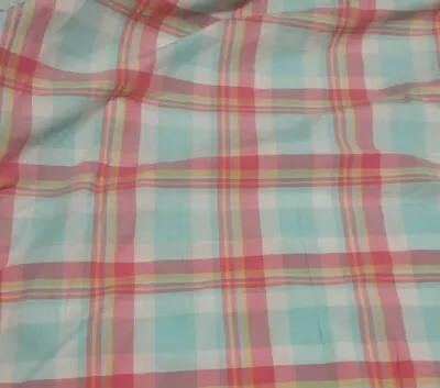 Polycotton Shirt Fabric Checked 2 Way Stretch 55  Wide • £3.99
