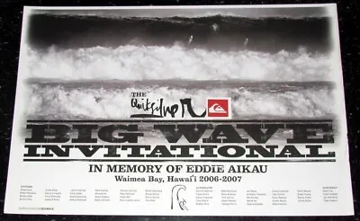 Mint Original 06-07 Eddie Aikau Big Wave Surfing Contest Waimea Hawaii Poster • $75