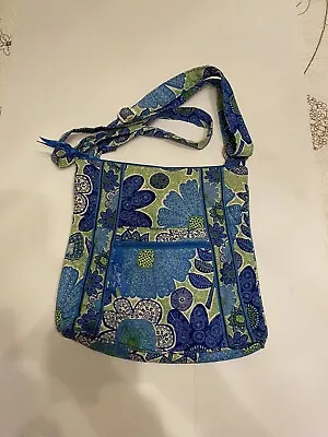 Vera Bradley Doodle Daisy Blue Green Hipster Crossbody • $14.99