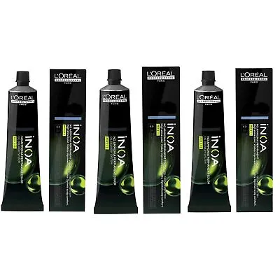 3X Loreal INOA Professional Hair Color | Color No 2 Darkest Brown | 60gm • £42.07