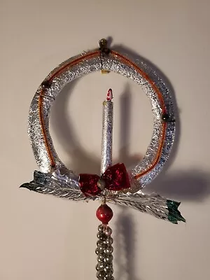 World War II Era Papier Mache Christmas Ornament Hoop Strings Of Bells Tin WW2 • $14.99