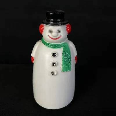 VINTAGE FUN WORLD FROSTY SNOWMAN CHRISTMAS Hard PLASTIC  On Wheels Antique Decor • $22.50