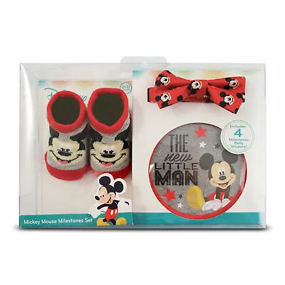 Mickey Mouse Baby Announcement Bow Tie Pose Picture Sticker Set Shower Gift New • $9.99