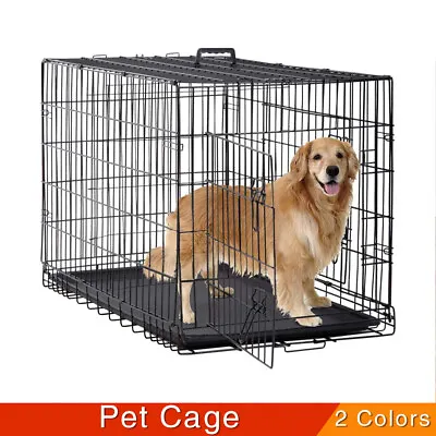 £14.39 • Buy Dog Pet Cage Puppy Training Crate Cat Carrier Small Medium Large XXL Metal Cages