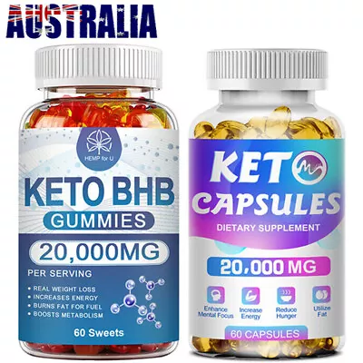 Keto Gummies Fat Burner Weight Loss Glutathione Capsules Anti-aging Liver Health • $20.99