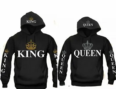 King Or Queen LOVE Couples Hood Pull Over Love Matching Sweatshirts • $21.89