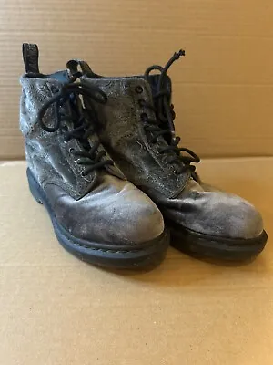 DR MARTENS 1460 Brocade Grey Velvet Paisley Women's Boots UK 7 US 9 41 EU • $100