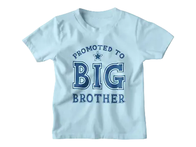 £6.90 • Buy Promoted To Big Brother Kids Printed Pregnancy Announcement T-Shirt Baby Coming