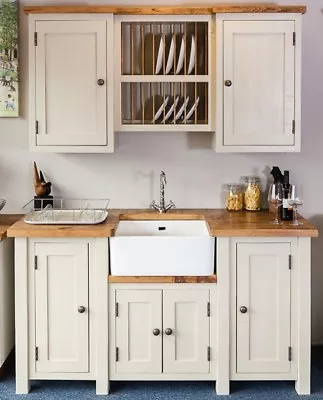 £2399 • Buy Handmade Rustic Belfast Sink Unit & Plate Rack. Freestanding Kitchen Furniture.