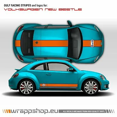 GULF Le Mans Racing Stripes Kit And Logos For VW New Beetle • $155