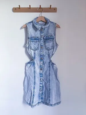 Zara Girls Age 9 Summer Denim Dress Cut Out Detail • £8