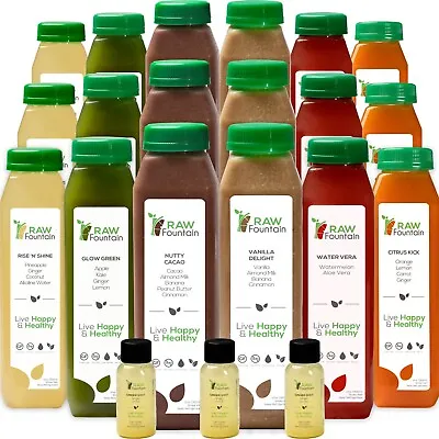 RAW Fountain Juice Cleanse Detox Cold Pressed PROTEIN All Natural 1357 Day • $109.99