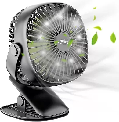 STORMHERO Desk Fan Clip On Stroller FanRechargeable USB Quiet Personal 2000Mah • $38.45