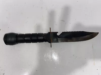 Vintage Black Survival Knife Made In Taiwan￼70s Or 80's Ships Free!! • $16.97