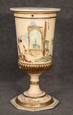 Hand-Painted Venetian Italian Urn Form Pedestal Circa 1940s • $1485