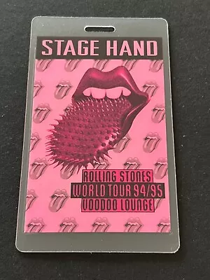 Rolling Stones Voodoo Lounge World Tour 1994/1995 Pink Backstage Pass Laminate • $75