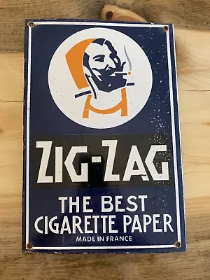 Vintage Zig Zag Cigarettes Gasoline Motor Oil Soda Pop Porcelain Dome Sign • $0.99