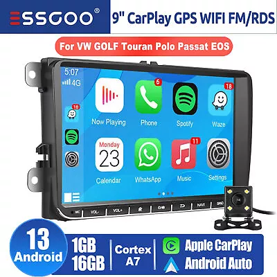 For VW GOLF MK5 MK6 9  Apple Carplay Car Stereo Radio Android 13 GPS+ Head Unit • $154.99
