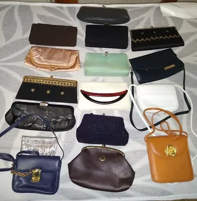 Lot Of 16 Vintage Evening Purses Clutch Bag Small Bags Beading Stitches • $32