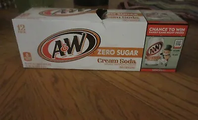 A & W Cream Soda ZERO SUGAR Caffeine Free 1 -  12 Pack Of 12 Oz Cans • £15.39