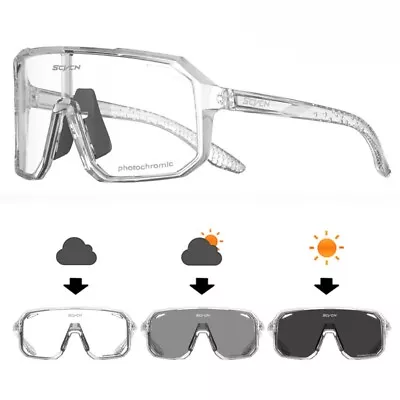 Photochromic Glasses Men Sports Cycling Goggles Outdoor MTB Biking Sunglasses • $9.59
