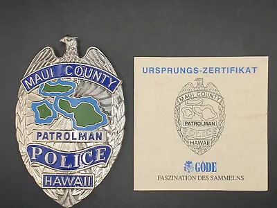 £25.78 • Buy Maui Country Patrolman Hawaii USA Police Police Badge Badge Brand Badge