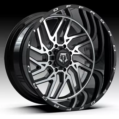 (1) 20x10 TIS 544MB Black Machined Rims Wheels Fit 6 Lug Chevy GMC Ford F150 • $367.99