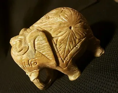 Unique Vintage Hand Carved Banded Onyx Marble Stone ELEPHANT Hindu India RARE • $12.99