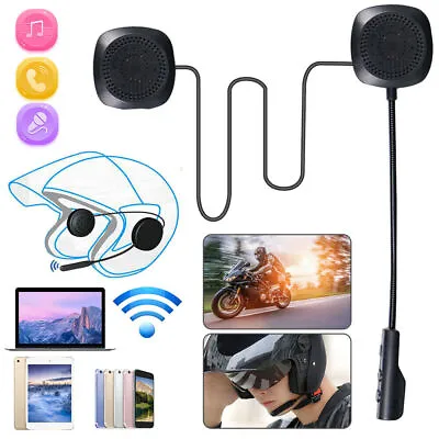 Bluetooth 5.0 Helmet Motorcycle Headset Speaker Hands Free Rechargeable With Mic • $16