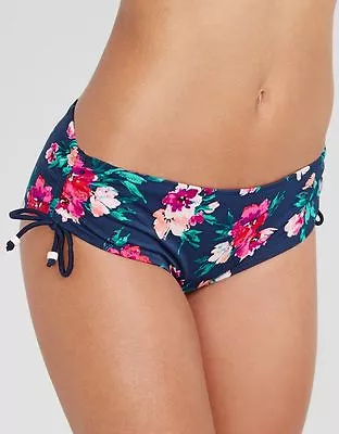 MARIE MEILI Blue Floral Gathered BIKINI BRIEF Mojito UK 18  Size XXL NEW • £7.95