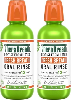 $19.99 • Buy TheraBreath Fresh Breath Mouthwash, Mild Mint Flavor, Alcohol-Free, 16 Fl Oz (2-