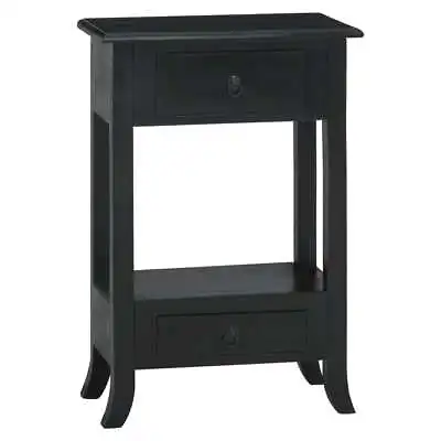 Console Table Telephone With Drawers Black Solid Wood Mahogany VidaXL • £83.99