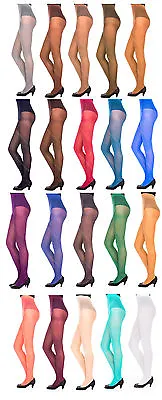 £4.49 • Buy Opaque Tights Choose From 25 Fashionable Colours ,40 Denier, Sizes S-XL By Tess