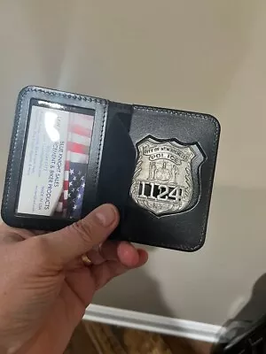 £23.89 • Buy Leather Police Officer Bi-Fold Badge Wallet USA Made