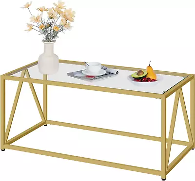 Glass Coffee Table Gold Coffee Tables For Living Room Gold Glass Coffee Table • $133.11