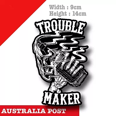 Jack Daniels Whiskey Skull - Trouble Maker Whiskey Bar Fridge Vinyl Sticker • $7