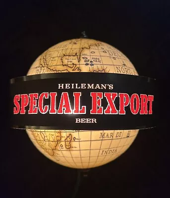 Heileman’s Special Export Beer Motion  Rotating Earth Globe Bar Light Sign. Read • $170